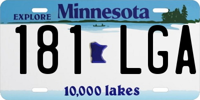 MN license plate 181LGA