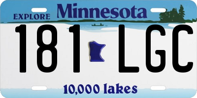 MN license plate 181LGC