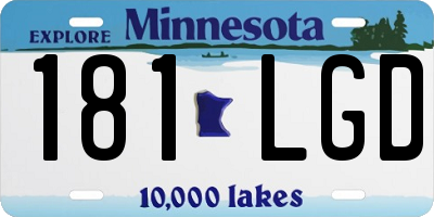 MN license plate 181LGD