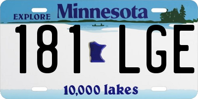 MN license plate 181LGE