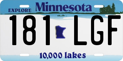 MN license plate 181LGF