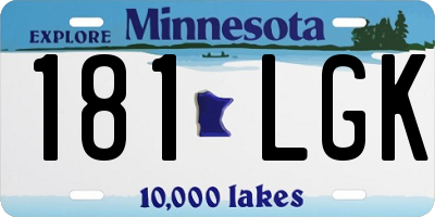 MN license plate 181LGK