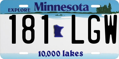 MN license plate 181LGW