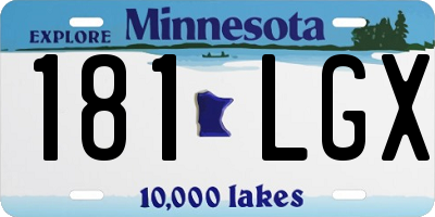 MN license plate 181LGX