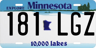 MN license plate 181LGZ