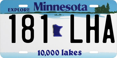 MN license plate 181LHA