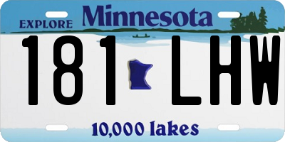 MN license plate 181LHW
