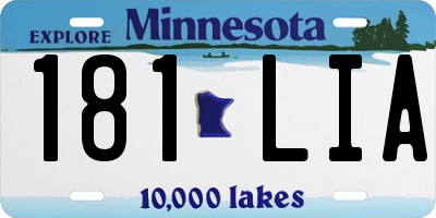 MN license plate 181LIA