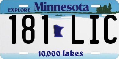 MN license plate 181LIC