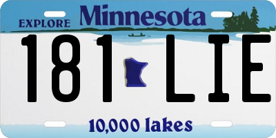 MN license plate 181LIE