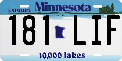 MN license plate 181LIF