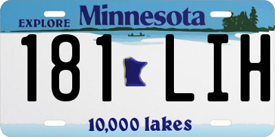 MN license plate 181LIH