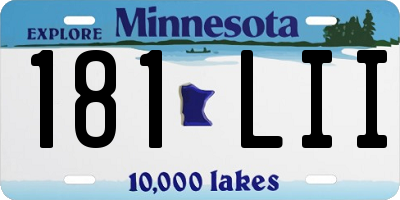 MN license plate 181LII