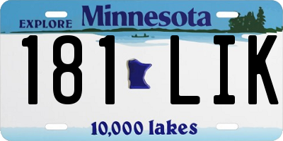 MN license plate 181LIK