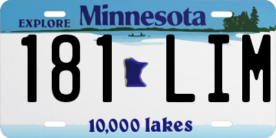 MN license plate 181LIM