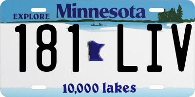 MN license plate 181LIV