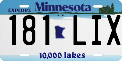 MN license plate 181LIX