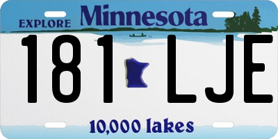 MN license plate 181LJE