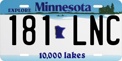 MN license plate 181LNC