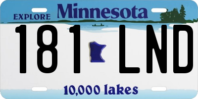 MN license plate 181LND