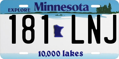 MN license plate 181LNJ