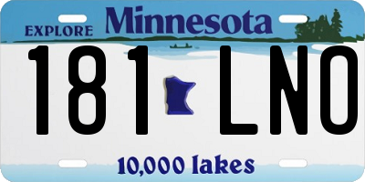 MN license plate 181LNO