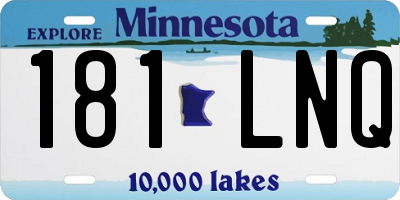MN license plate 181LNQ