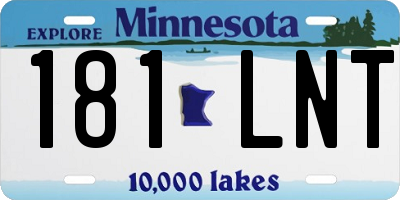 MN license plate 181LNT