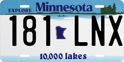 MN license plate 181LNX