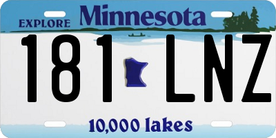 MN license plate 181LNZ