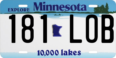 MN license plate 181LOB