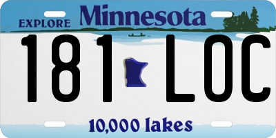MN license plate 181LOC