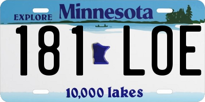 MN license plate 181LOE