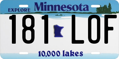 MN license plate 181LOF