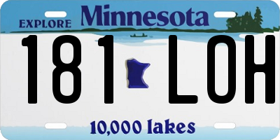 MN license plate 181LOH