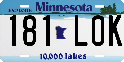 MN license plate 181LOK