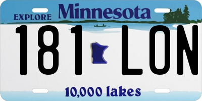 MN license plate 181LON