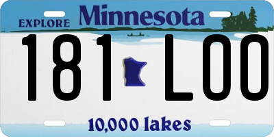 MN license plate 181LOO