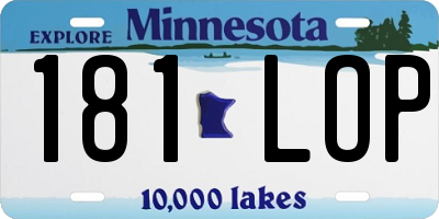 MN license plate 181LOP
