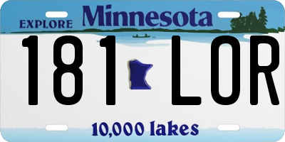 MN license plate 181LOR