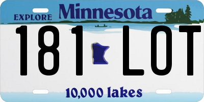 MN license plate 181LOT