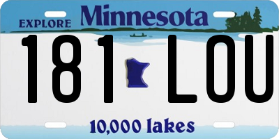 MN license plate 181LOU