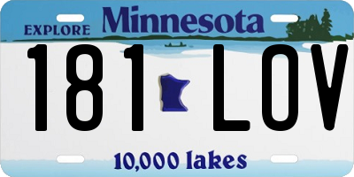 MN license plate 181LOV