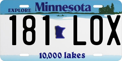 MN license plate 181LOX