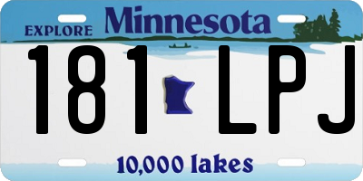 MN license plate 181LPJ