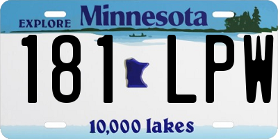 MN license plate 181LPW