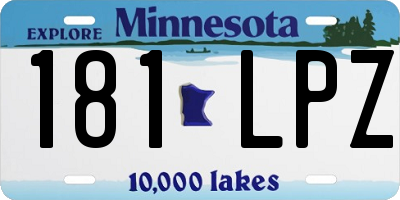MN license plate 181LPZ