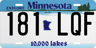 MN license plate 181LQF