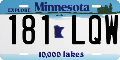 MN license plate 181LQW