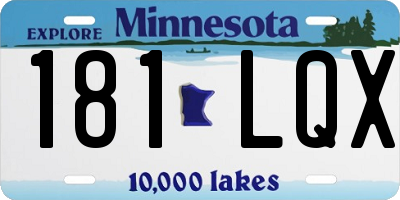MN license plate 181LQX